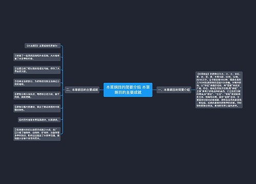 本草纲目的简要介绍 本草纲目的主要成就