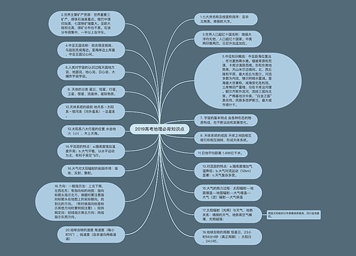 2019高考地理必背知识点