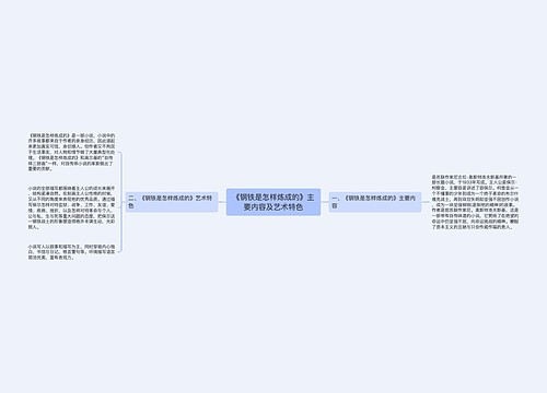 《钢铁是怎样炼成的》主要内容及艺术特色思维导图