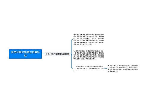 自然环境的整体性和差异性