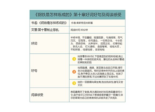 《钢铁是怎样炼成的》第十章好词好句及阅读感受