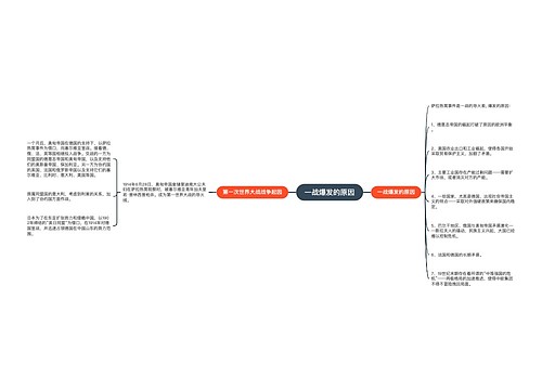 一战爆发的原因