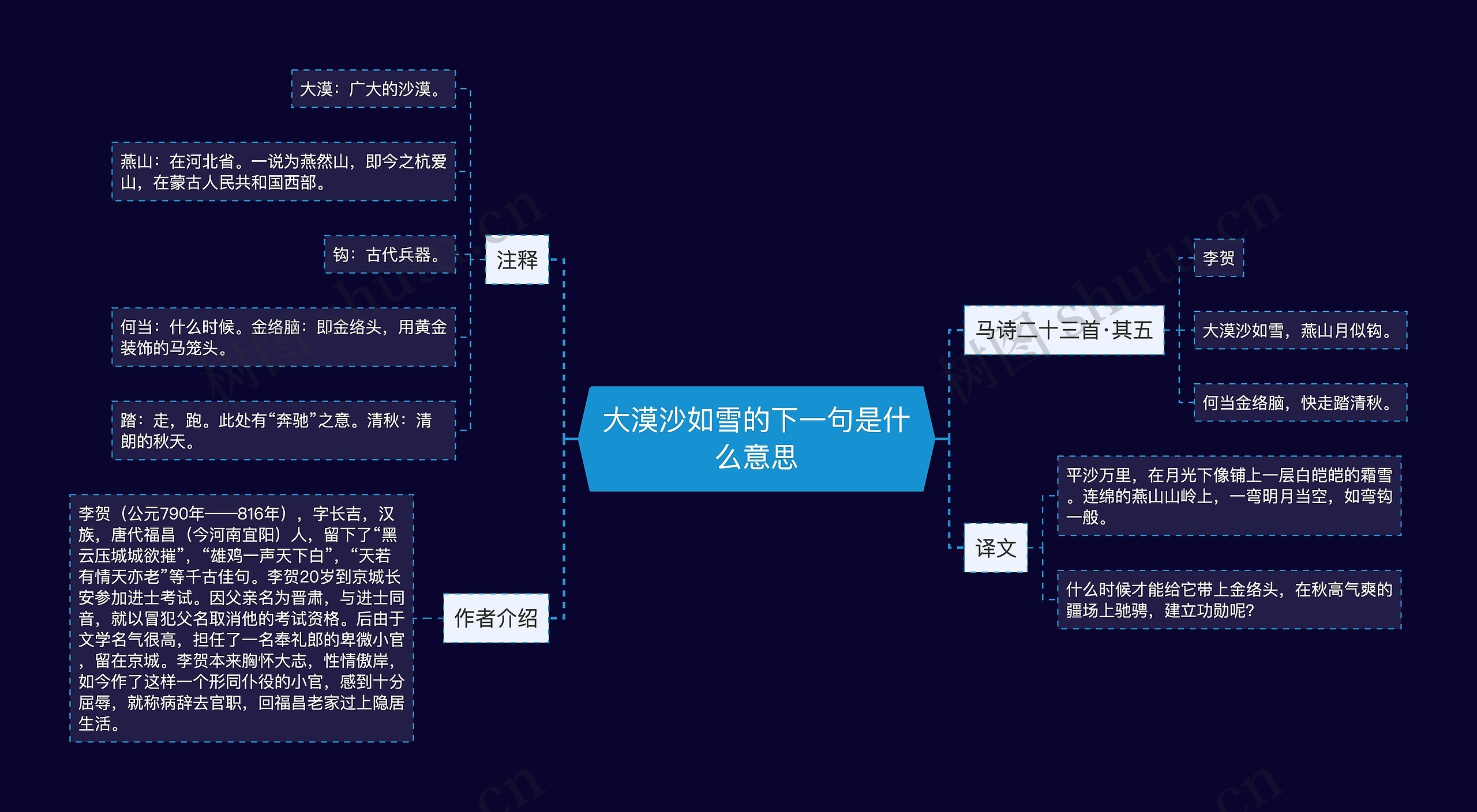 大漠沙如雪的下一句是什么意思