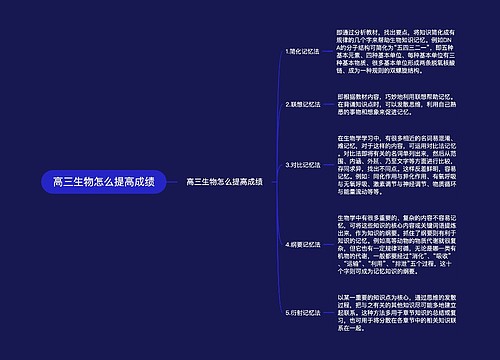 高三生物怎么提高成绩