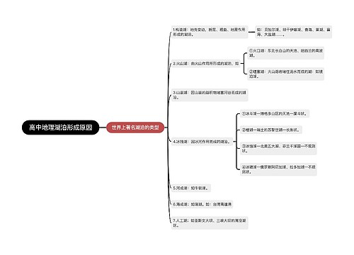 高中地理湖泊形成原因