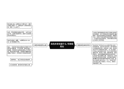 染色体是检查什么 有哪些用处