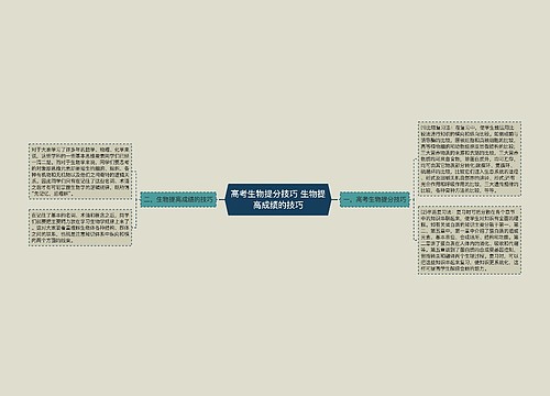 高考生物提分技巧 生物提高成绩的技巧