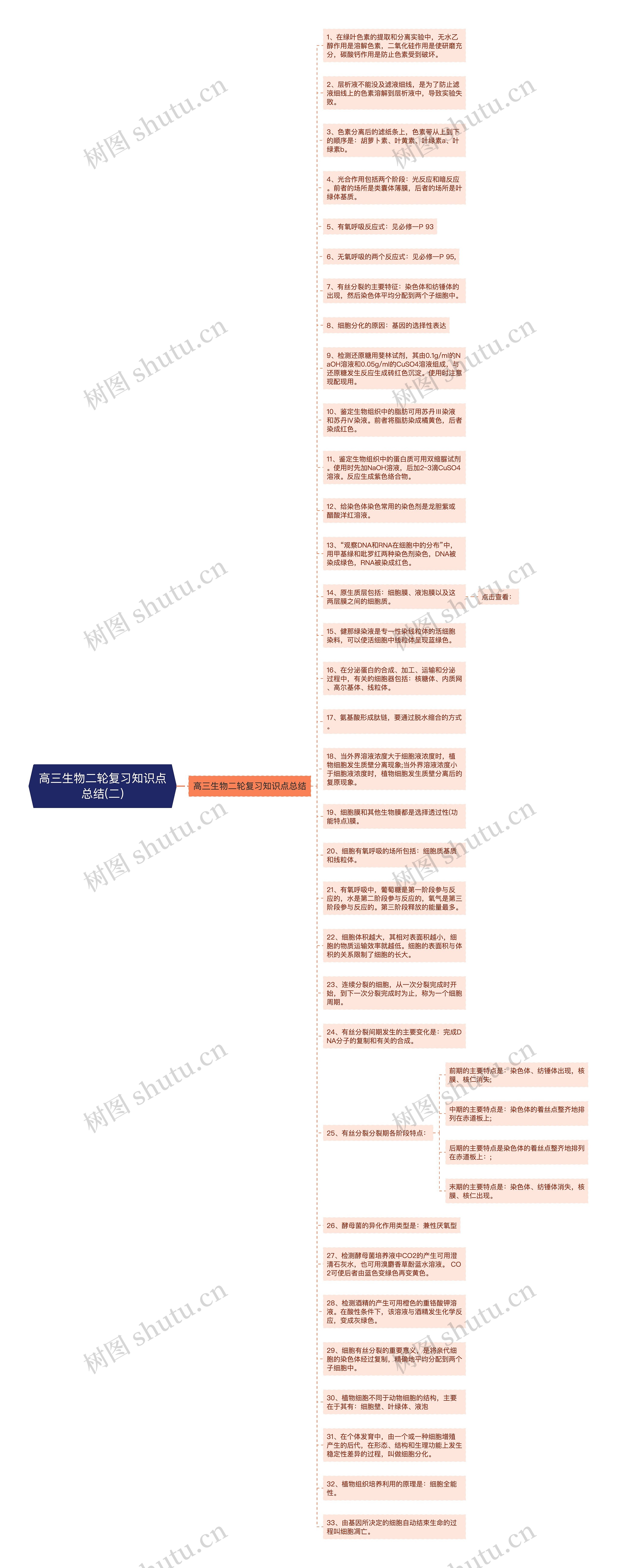 高三生物二轮复习知识点总结(二)思维导图