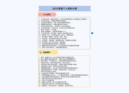 2023年度个人成长计划