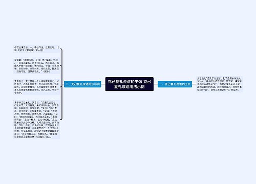 克己复礼是谁的主张 克己复礼成语用法示例