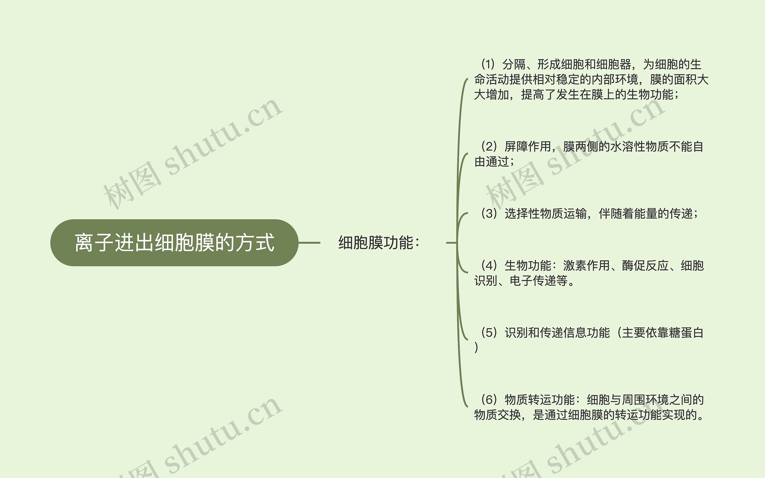 离子进出细胞膜的方式思维导图