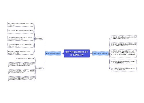 直线方程的五种形式是什么 包括哪五种