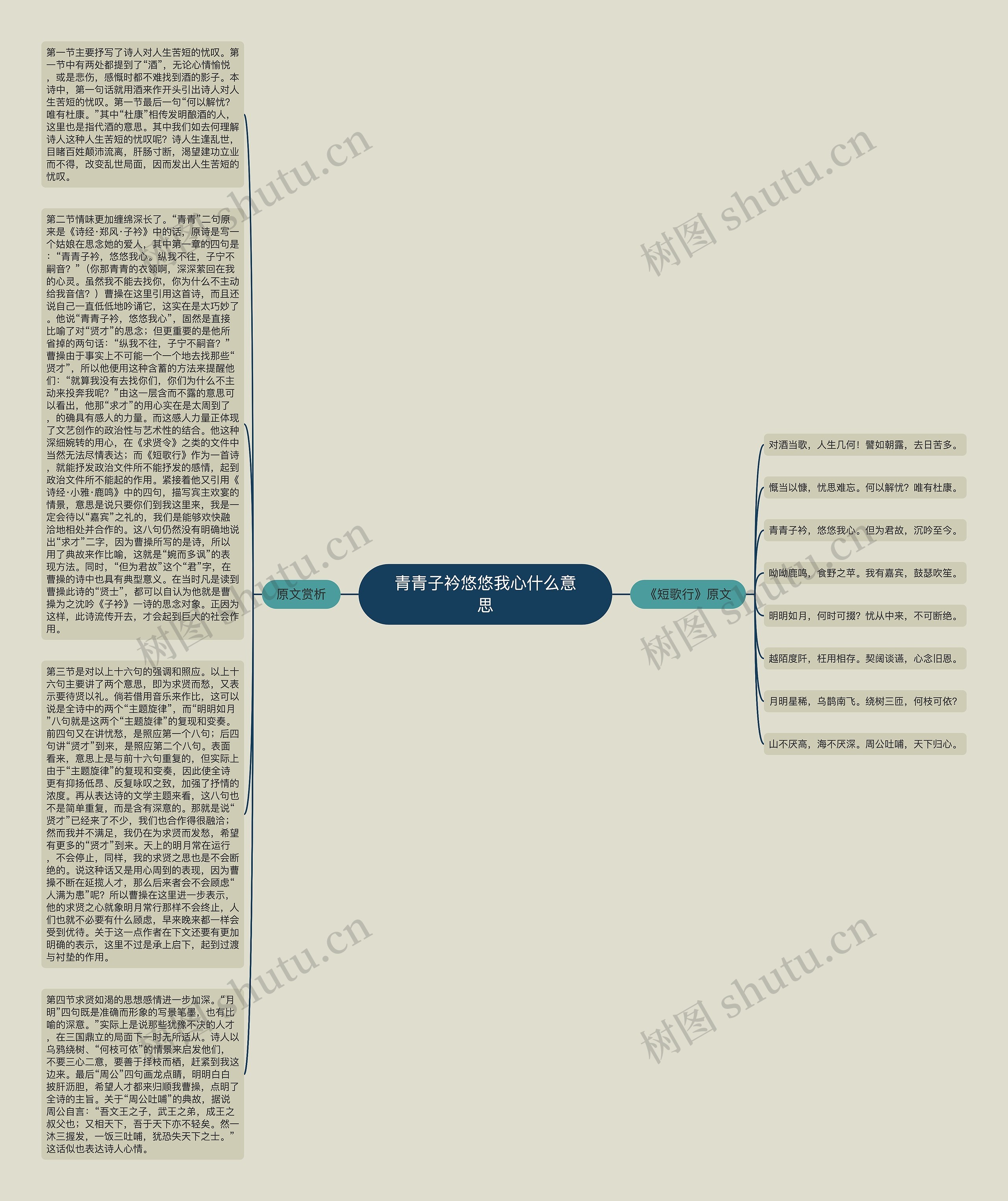 青青子衿悠悠我心什么意思思维导图
