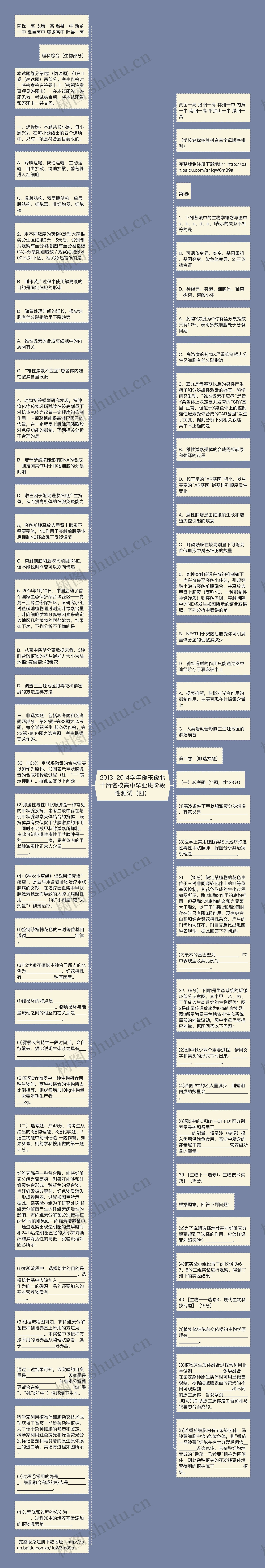 2013-2014学年豫东豫北十所名校高中毕业班阶段性测试(四)思维导图高清图 2013-2014学年豫东豫北十所名校高中毕业班阶段性测试(四)思维导图