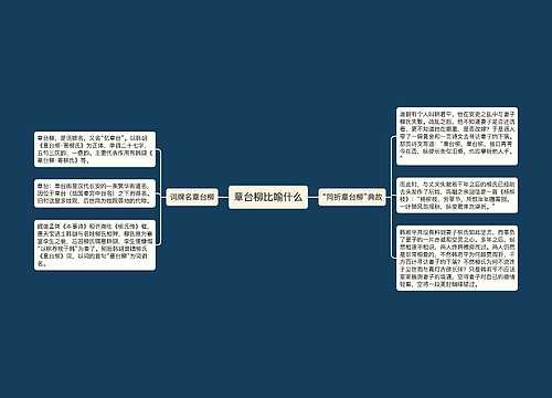 章台柳比喻什么