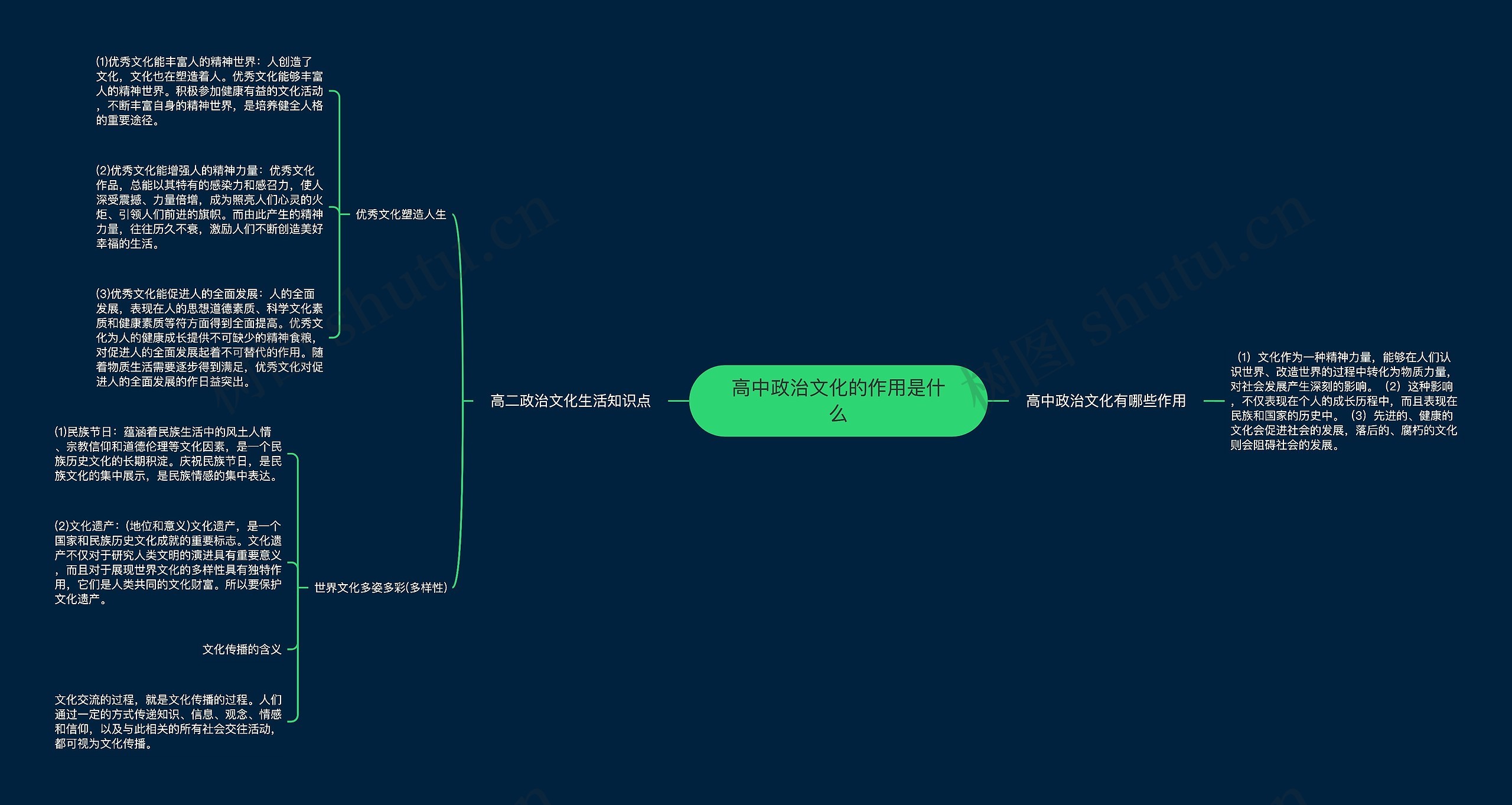 高中政治文化的作用是什么思维导图