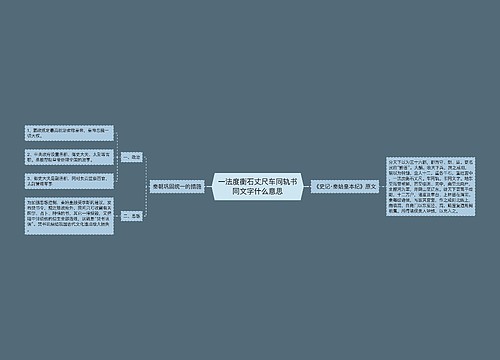 一法度衡石丈尺车同轨书同文字什么意思