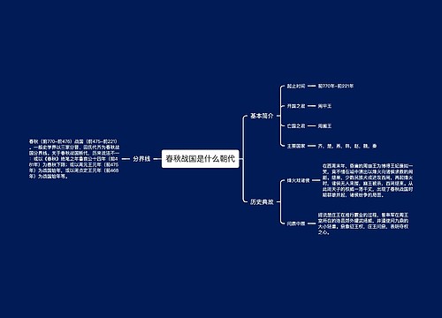 春秋战国是什么朝代
