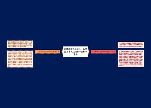 大陆漂移说是解释什么学说 提出大陆漂移学说科学家是