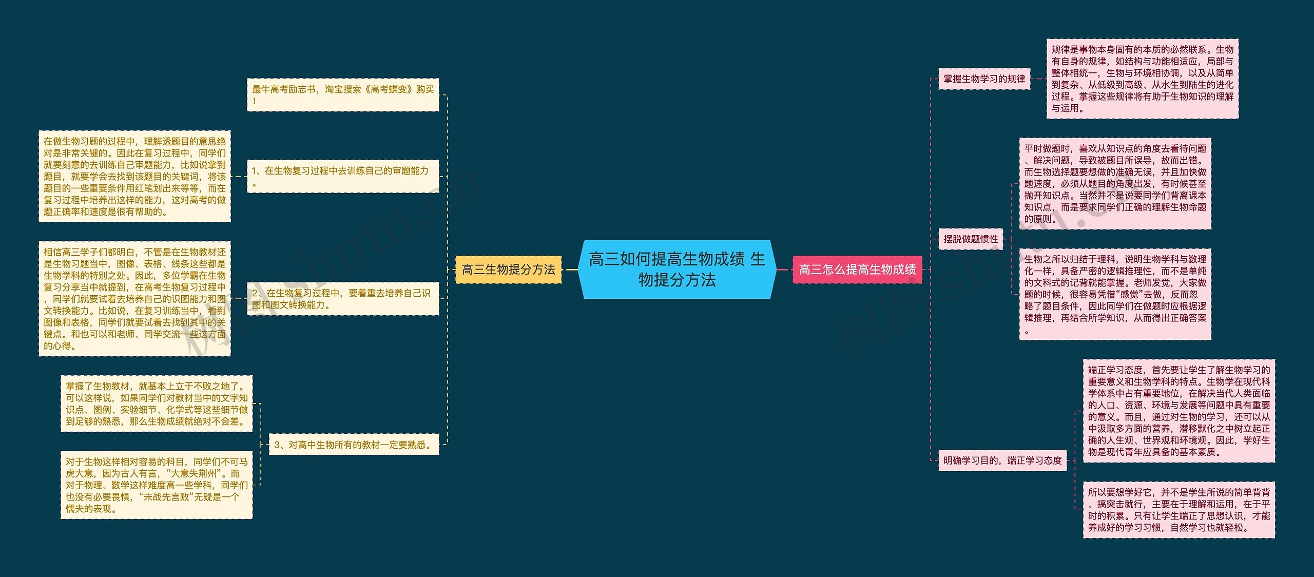 高三如何提高生物成绩 生物提分方法思维导图