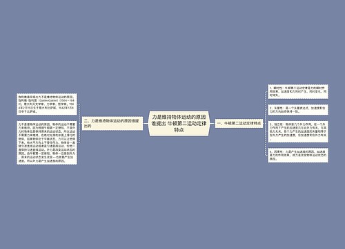 力是维持物体运动的原因谁提出 牛顿第二运动定律特点