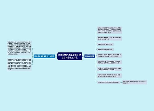 地球自转的速度是多少 停止自转会发生什么