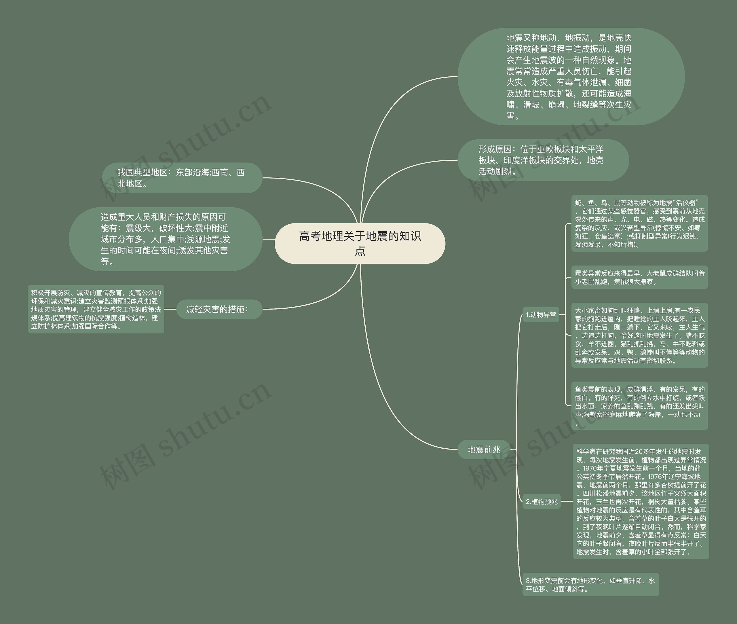 高考地理关于地震的知识点思维导图