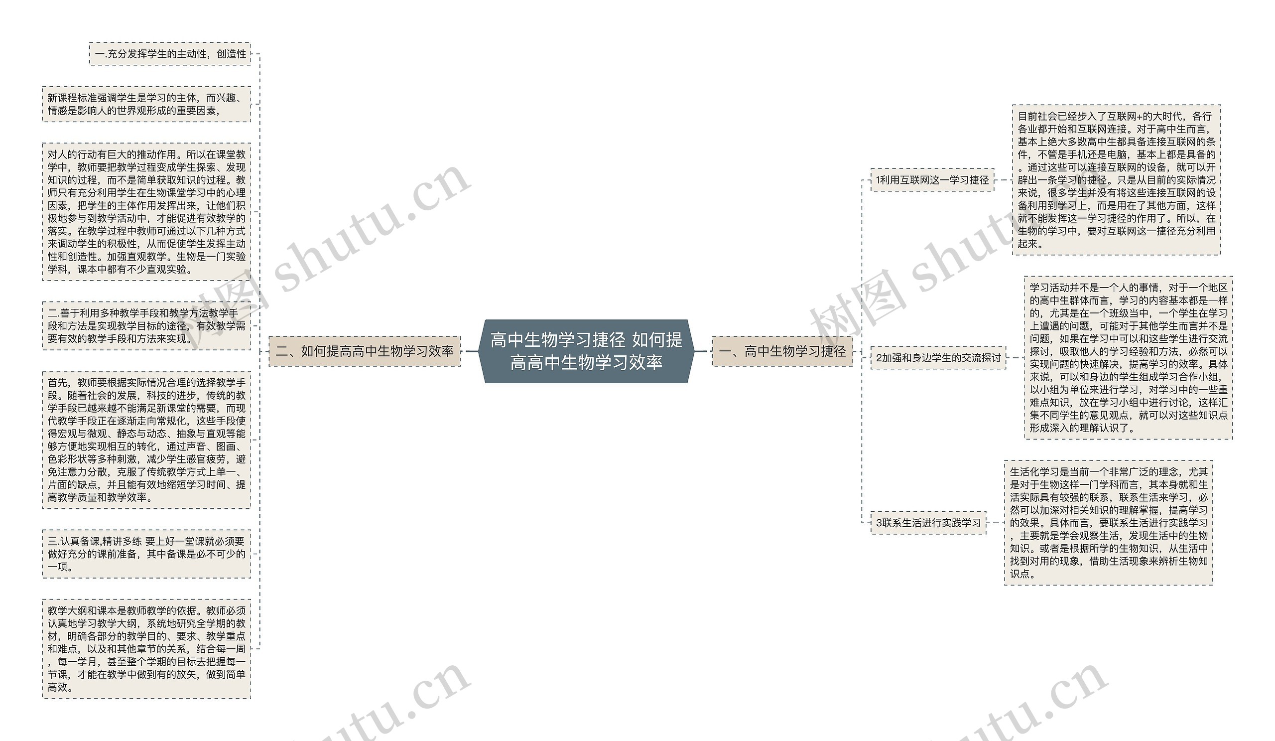 高中生物学习捷径 如何提高高中生物学习效率思维导图