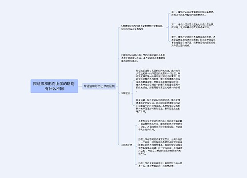 辩证法和形而上学的区别 有什么不同