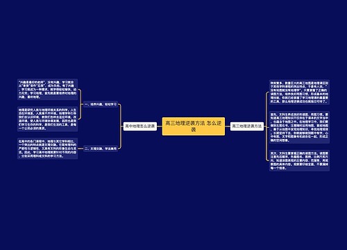 高三地理逆袭方法 怎么逆袭