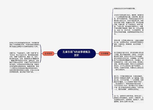 孔雀东南飞的故事梗概及赏析