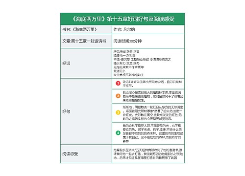 《海底两万里》第十五章好词好句及阅读感受