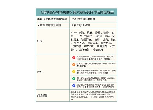 《钢铁是怎样炼成的》第六章好词好句及阅读感受