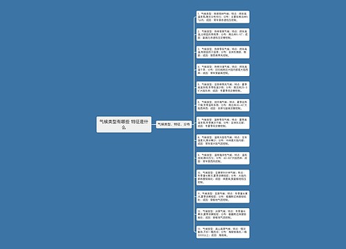 气候类型有哪些 特征是什么