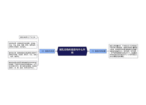 哺乳动物的脂肪有什么作用