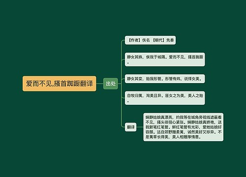 爱而不见,搔首踟蹰翻译