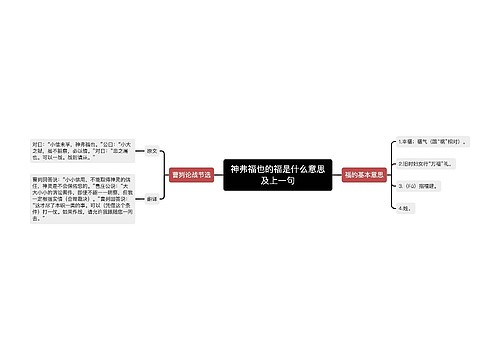 神弗福也的福是什么意思及上一句