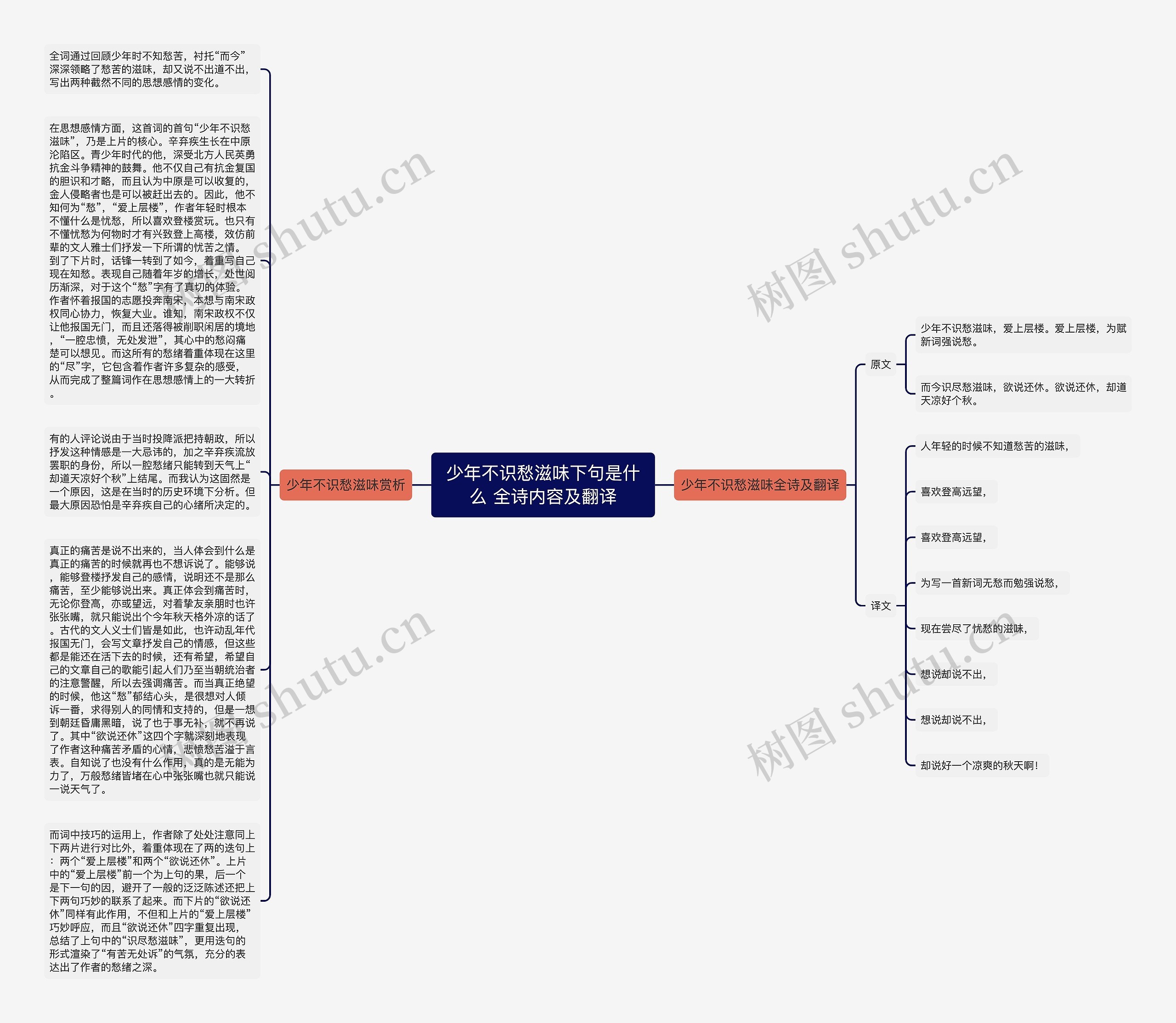 少年不识愁滋味下句是什么 全诗内容及翻译思维导图