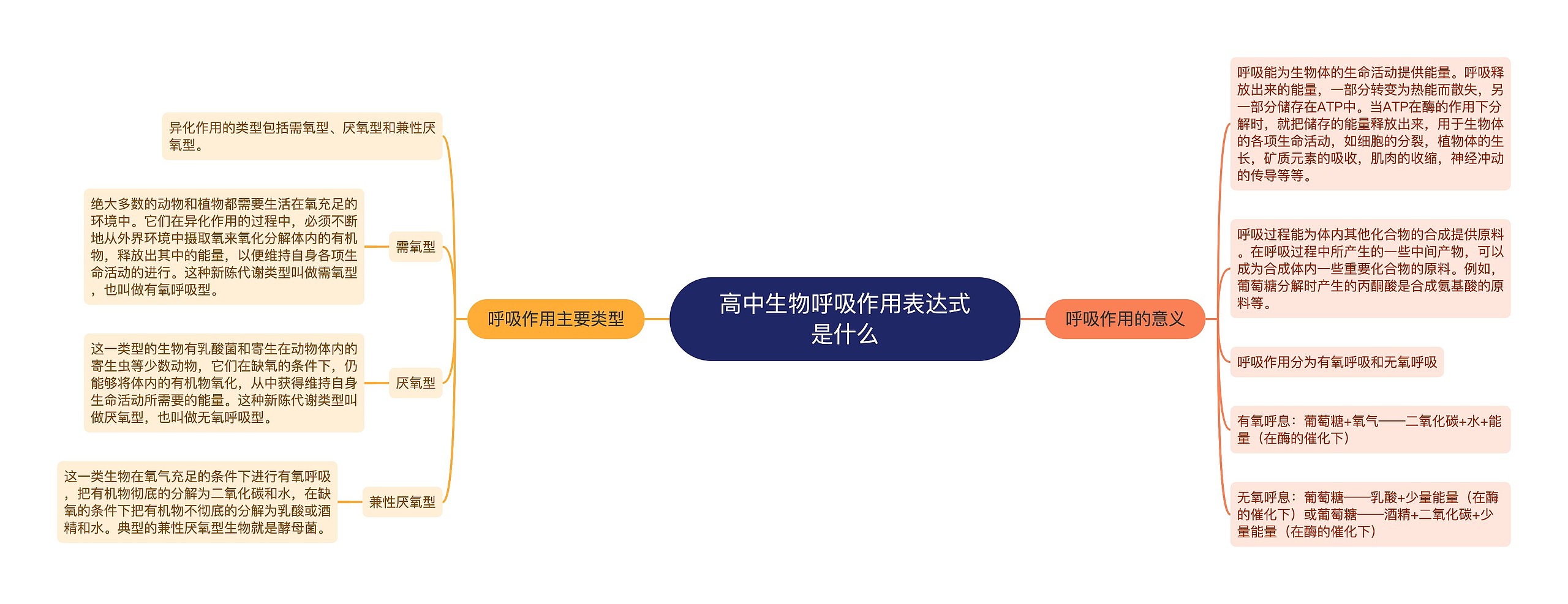 高中生物呼吸作用表达式是什么思维导图