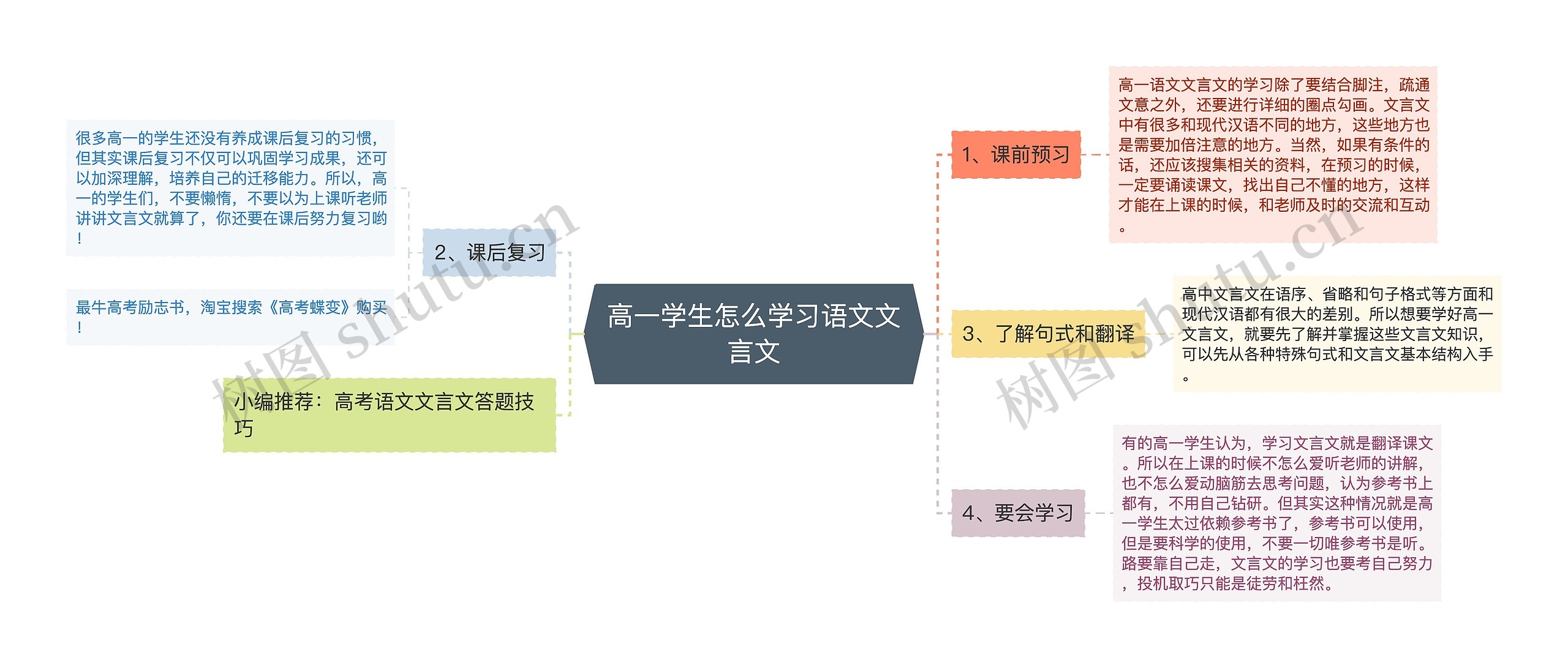 高一学生怎么学习语文文言文思维导图