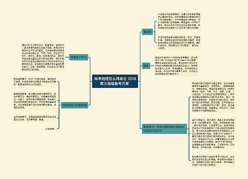 高考地理怎么得高分 2018高三地理备考方案 