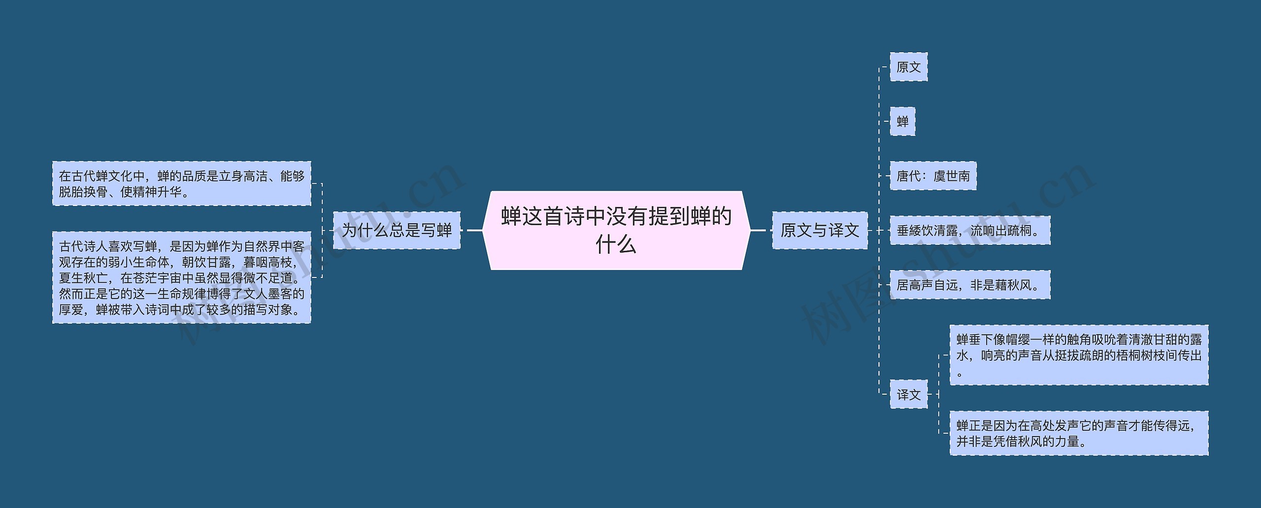 蝉这首诗中没有提到蝉的什么思维导图