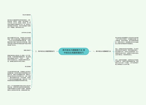 高中政治大题解题方法 高中政治主观题答题技巧