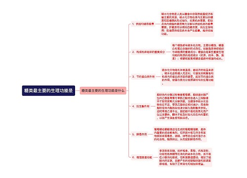 糖类最主要的生理功能是