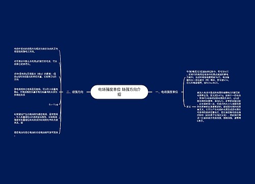 电场强度单位 场强方向介绍