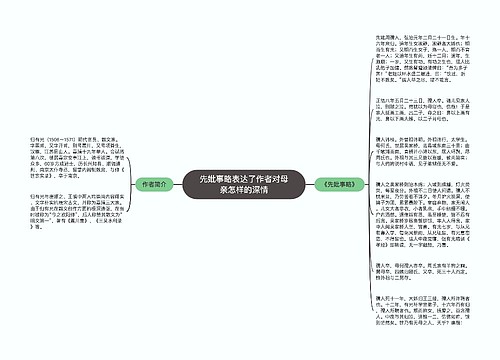 先妣事略表达了作者对母亲怎样的深情