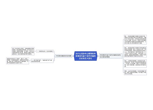 为什么说孙中山领导的辛亥革命引起了近代中国的历史性巨大变化