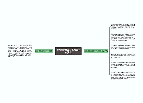 副热带高压控制区域是什么天气