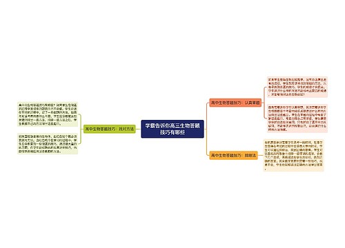 学霸告诉你高三生物答题技巧有哪些