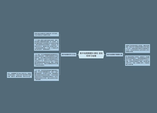 高中地理需要补课吗 该如何学习地理